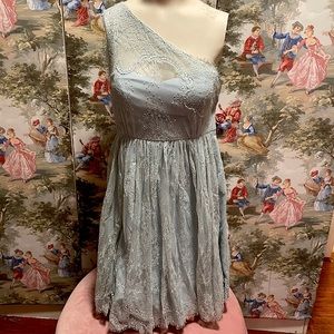 Va et vien baby blue Ariel one shoulder dress sz6